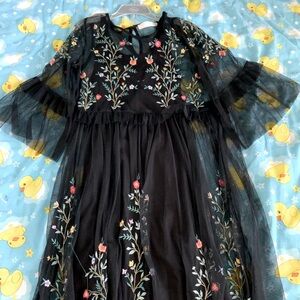 ZARA Girls' embroidered tulle dress